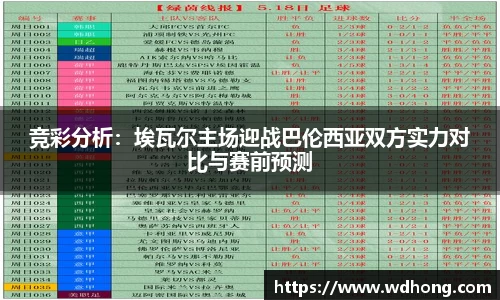 竞彩分析：埃瓦尔主场迎战巴伦西亚双方实力对比与赛前预测